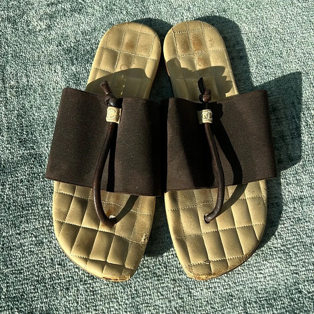 Vintage Chanel Brown CC Sandal